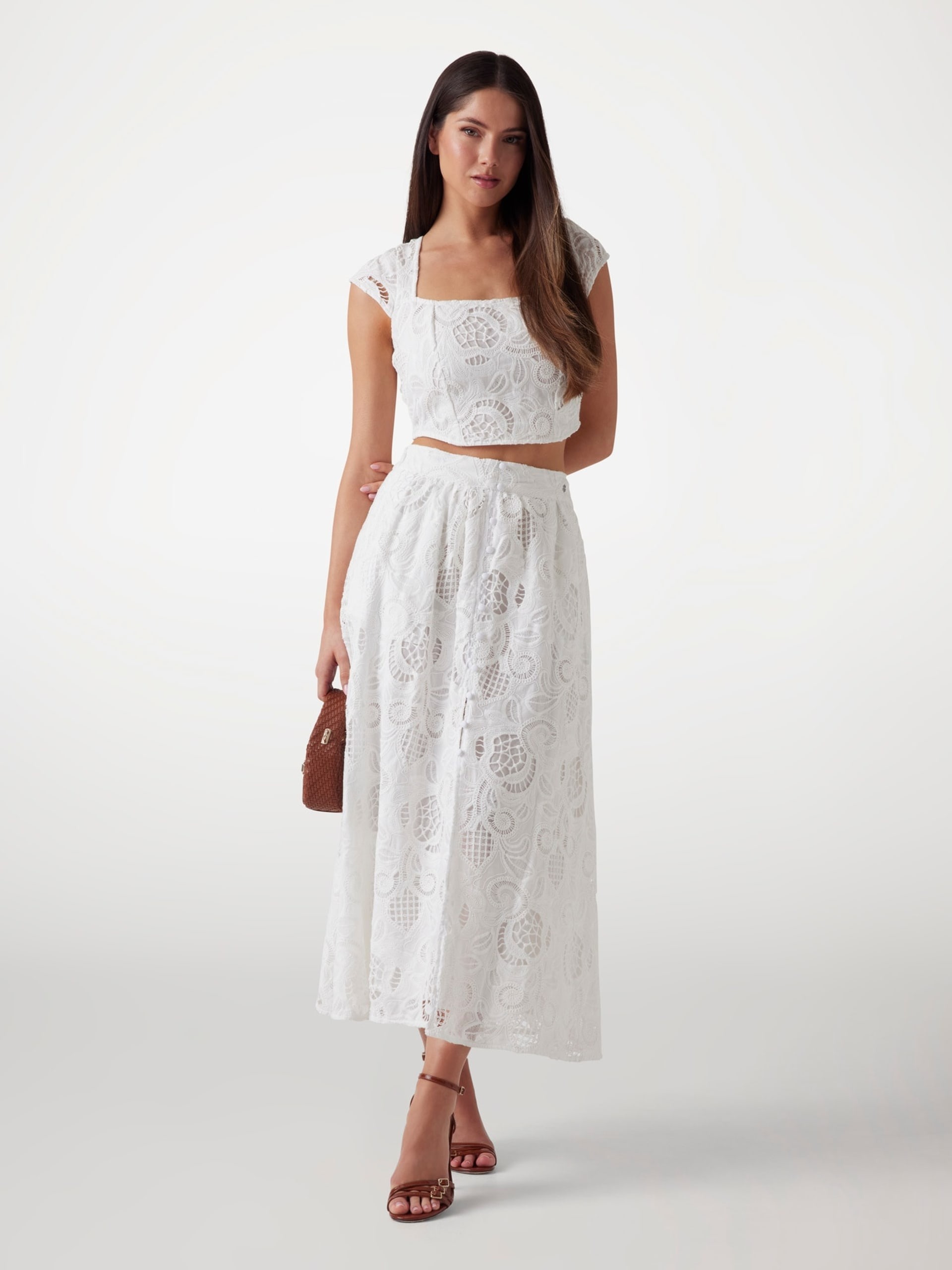 Top corsetto con ricami GUESS | Top | W5GH65 WH521G011